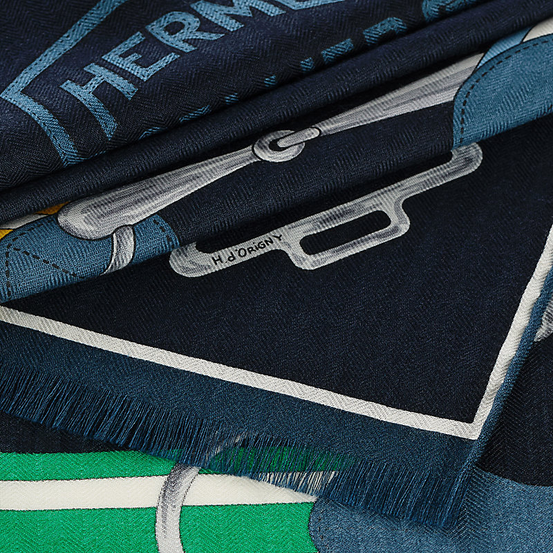 HERMES 23SS Tatersale Remix エルメス 総柄 ボンバー Tatersale rectangle - Blue | Hermès USA